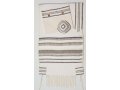 Weaving Creation Hand Woven White Tallit Malchut - Royalty