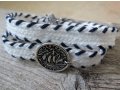 White Cord Bracelet for Men with Coin Element - Only 1 In Stock