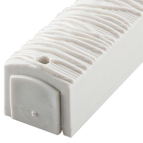 White Plastic Mezuzah Case with Thread Design - Silver Shin