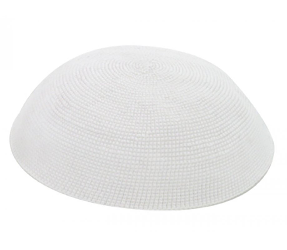 White Premium DMC knitted kippah