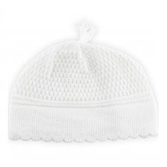 White Stretches Frik Kippah with Small Tassel