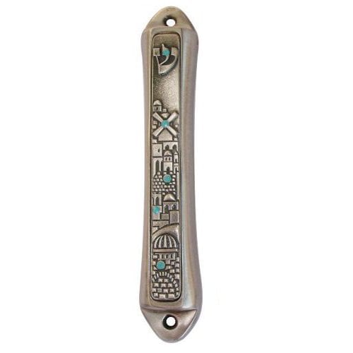 Windmill Jerusalem design Mezuzah by Yealat Chen 1 in stock