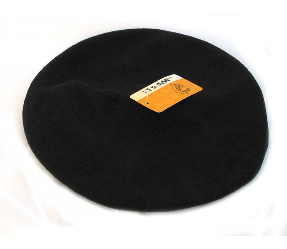 Womens Classic Black Cotton Beret