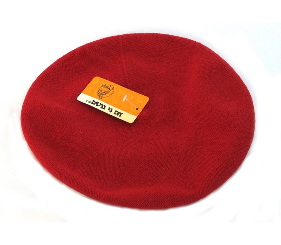 Womens Classic Red Cotton Beret