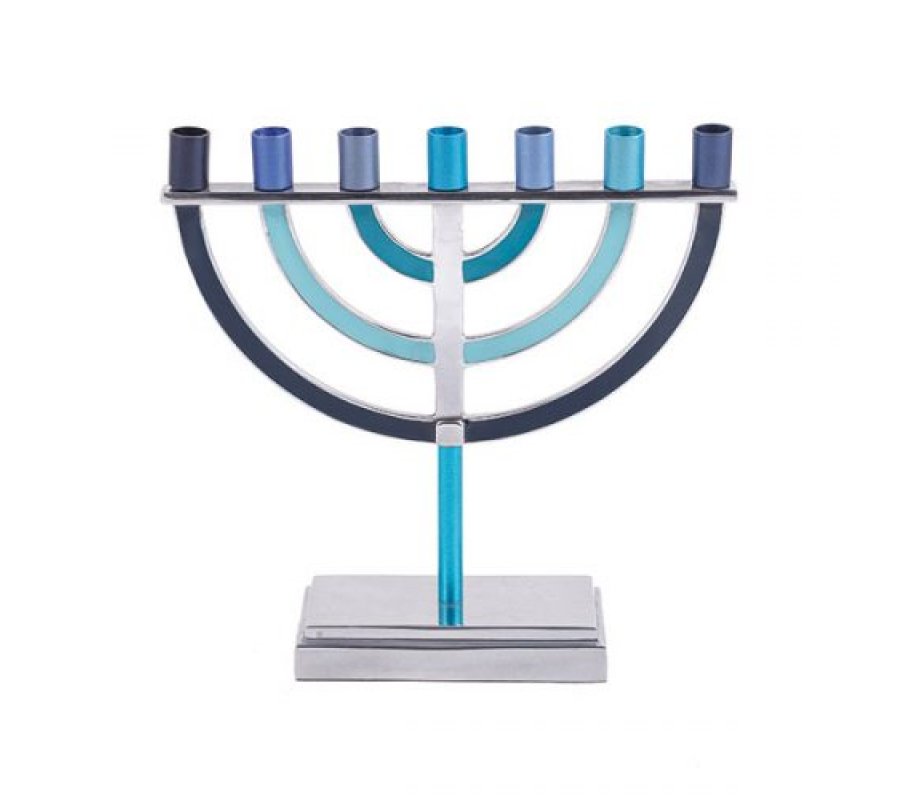 Yair Emanuel 7 Branch Menorah Classic Design - Blue