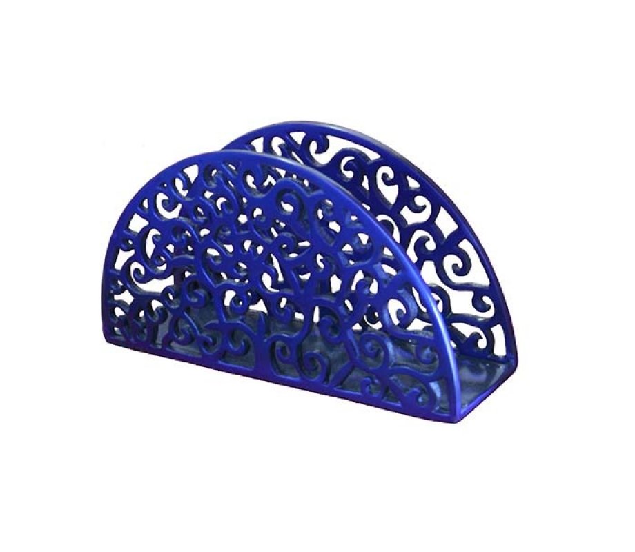 Yair Emanuel Aluminum Blue Decorative Napkin Serviette Holder