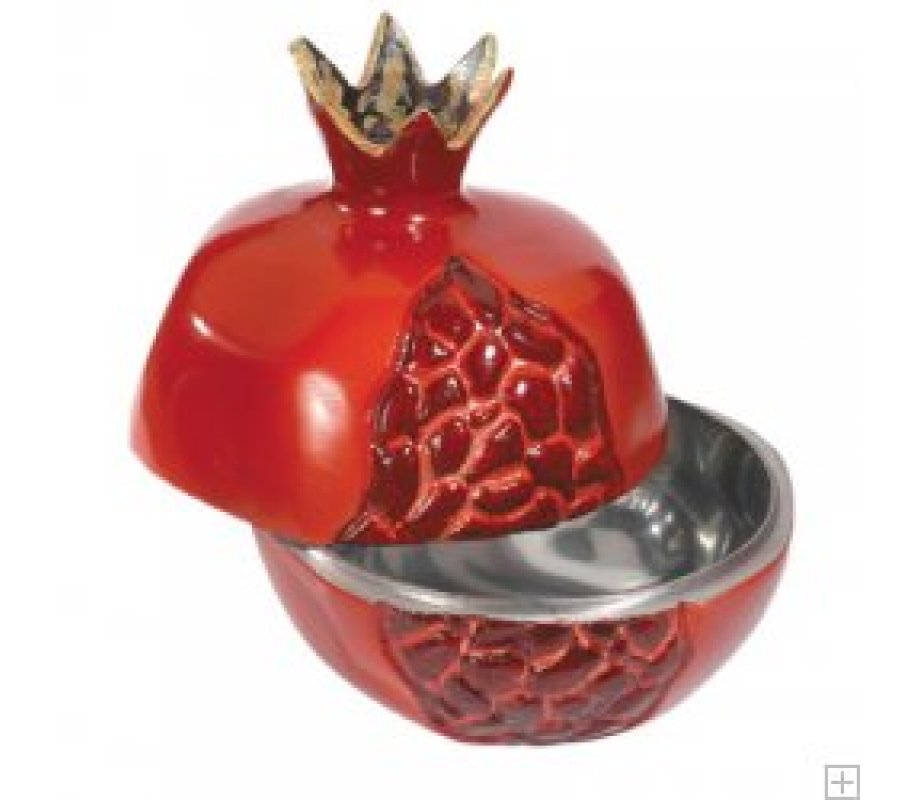 Yair Emanuel Aluminum Pomegranate Shaped Honey Dish - Red