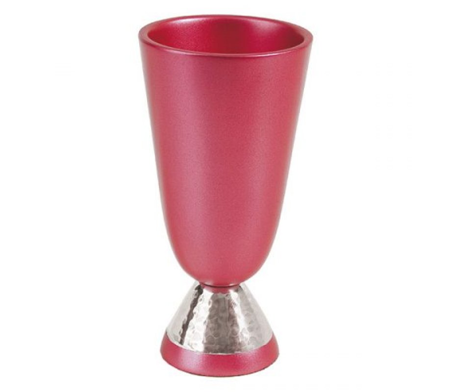 Yair Emanuel Anodized Aluminium Goblet Kiddush Cup - Maroon
