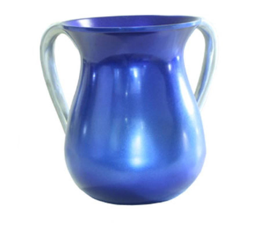 Yair Emanuel Anodized Aluminum Classic Netilat Yadayim Wash Cup - Blue