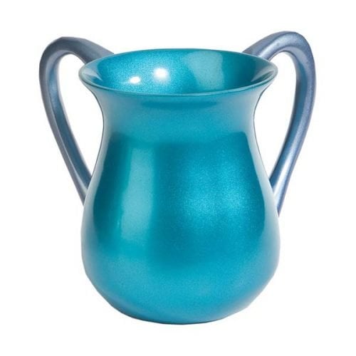 Yair Emanuel Anodized Aluminum Classic Netilat Yadayim Wash Cup - Turquoise