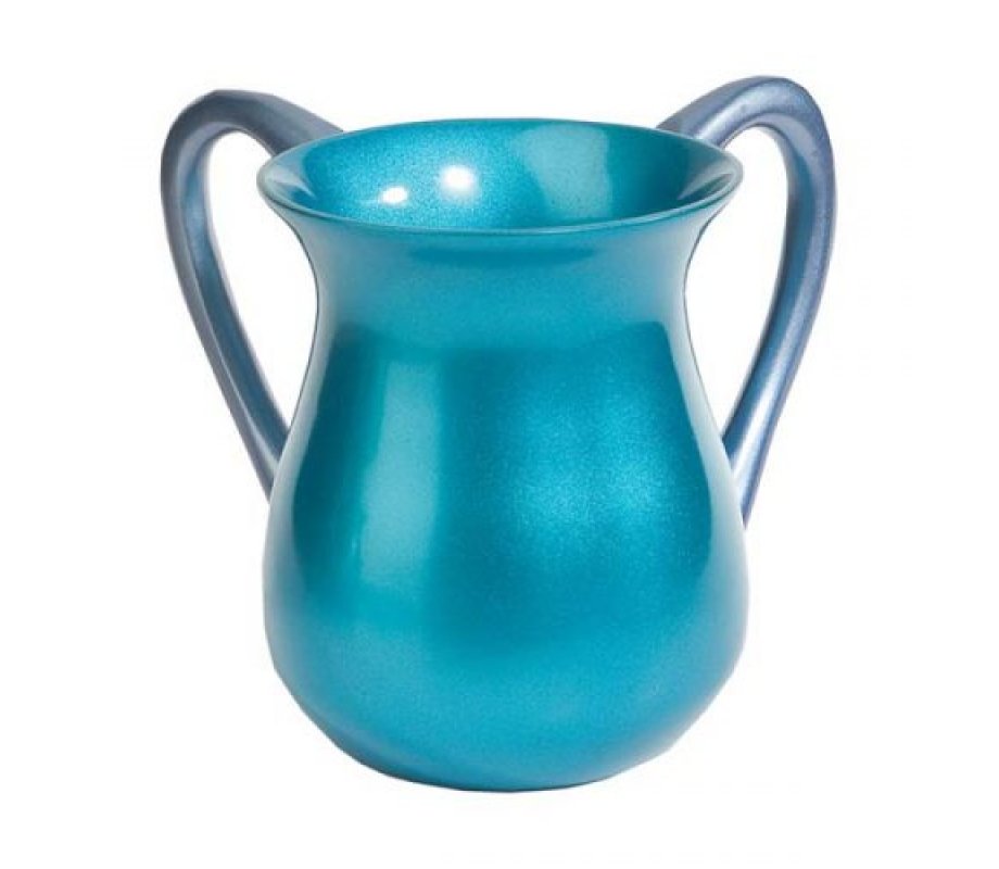Yair Emanuel Anodized Aluminum Classic Netilat Yadayim Wash Cup - Turquoise