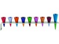Yair Emanuel Anodized Aluminum Cones Hanukkah Menorah - Multicolored