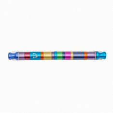 Yair Emanuel Anodized Aluminum Cylinder Mezuzah Case, Stripes - Multicolor