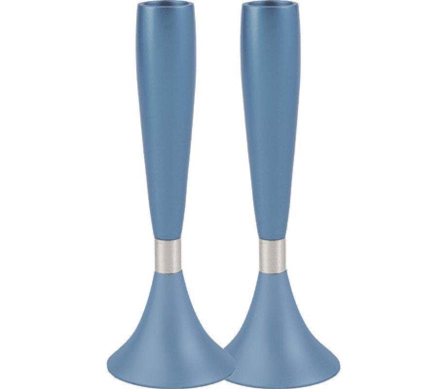 Yair Emanuel Anodized Aluminum Slender Shabbat Candlesticks