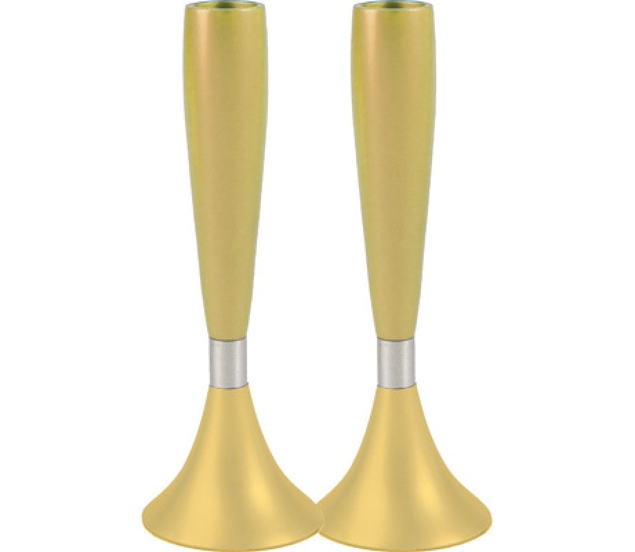Yair Emanuel Anodized Aluminum Slender Shabbat Candlesticks