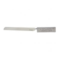 Yair Emanuel Challah Knife, Jerusalem Cutout Design - White