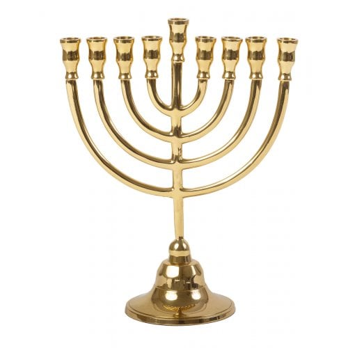 Yair Emanuel Classic Branched Chanukah Menorah, Gold Brass - 9