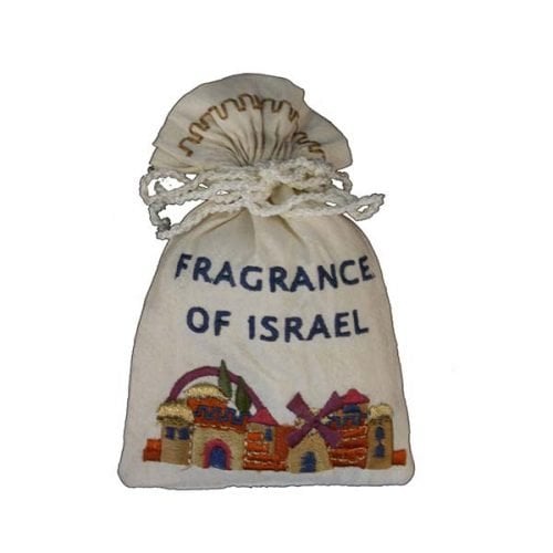 Yair Emanuel Embroidered Silk Havdalah Spice Bag with Cloves - Jerusalem Design