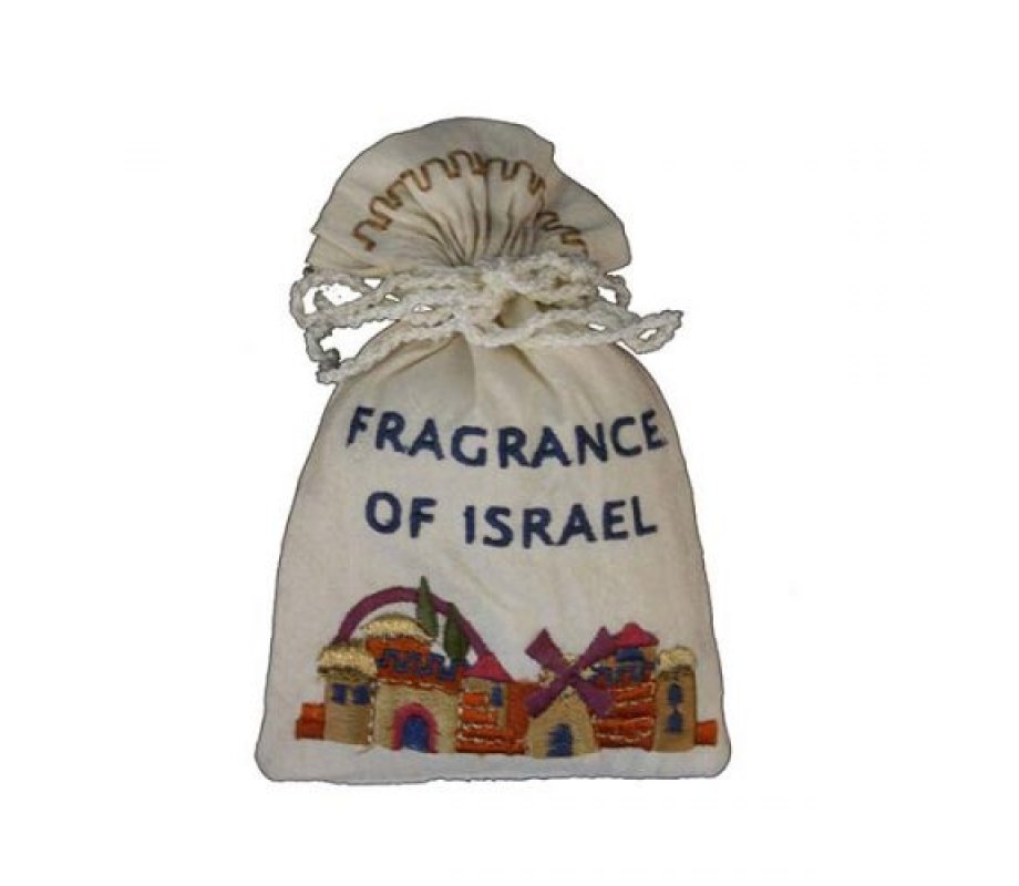 Yair Emanuel Embroidered Silk Havdalah Spice Bag with Cloves - Jerusalem Design