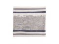Yair Emanuel Embroidered Tallit Bag, Tefillin Bag Panoramic Jerusalem - Silver
