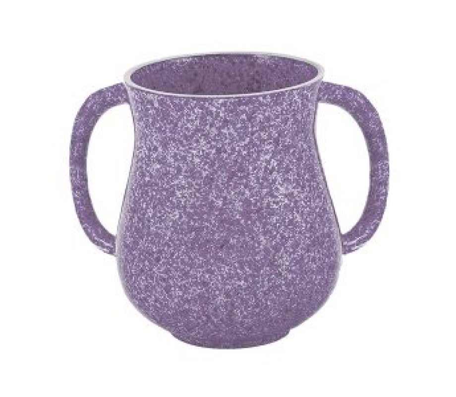 Yair Emanuel Faux Marble Netilat Yadayim Wash Cup - Purple