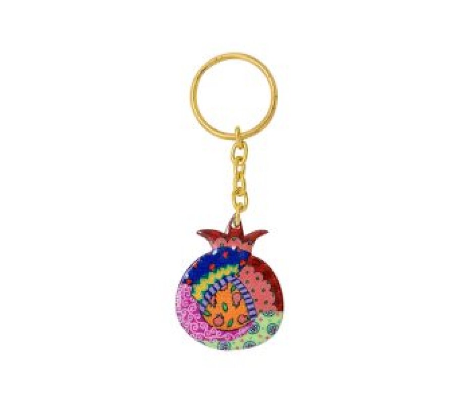 Yair Emanuel, Gold Key Chain Colorful Pomegranate Decoration