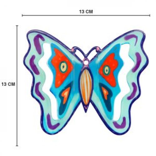 Yair Emanuel Hand Painted Wall Decor, Colorful Butterfly - Height 5.1
