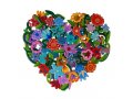 Yair Emanuel Heart Shape Wall Hanging - Double Layer Cutout Colorful Flowers
