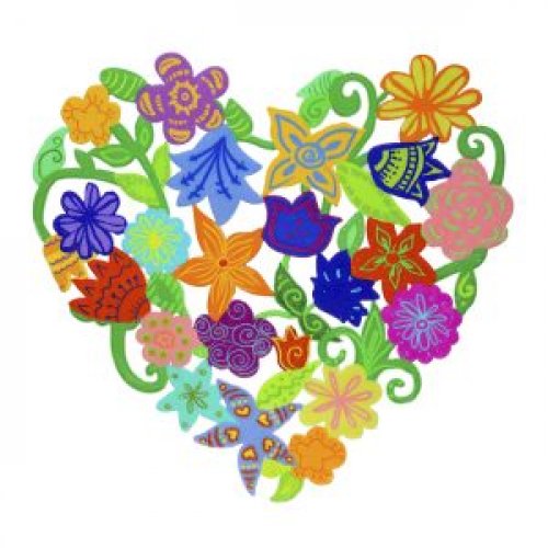 Yair Emanuel Heart Shaped Colorful Wall Decoration, Flowers – 6.6