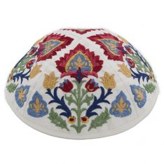 Yair Emanuel Kippah – Embroidered Multicolor Oriental Design