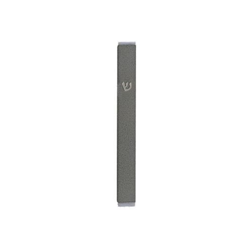 Yair Emanuel Matte Metal Mezuzah Case with Shin Letter - Dark Gray