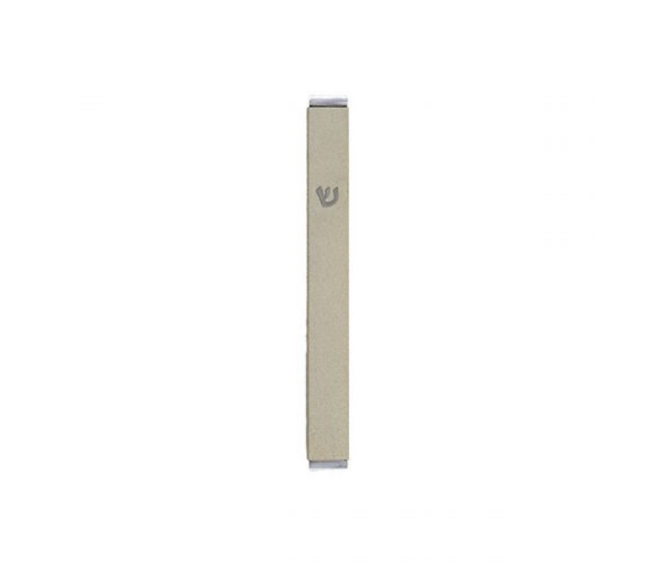 Yair Emanuel Matte Metal Mezuzah Case with Shin Letter - Pearl