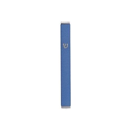 Yair Emanuel Matte Metal Mezuzah Case with Shin Letter - Turquoise