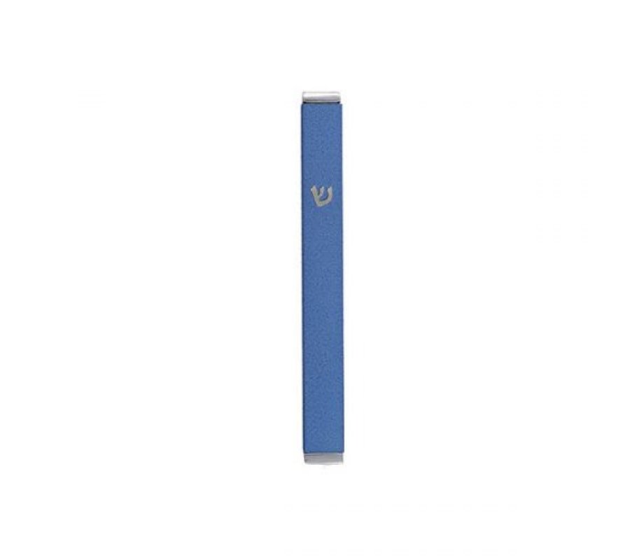 Yair Emanuel Matte Metal Mezuzah Case with Shin Letter - Turquoise