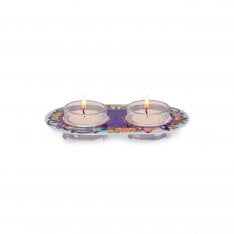 Yair Emanuel Metal and Glass Candle Holders for Tea Lights - Jerusalem