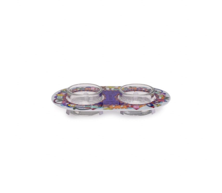 Yair Emanuel Metal and Glass Candle Holders for Tea Lights - Jerusalem