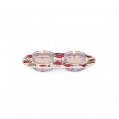 Yair Emanuel Metal and Glass Candle Holders for Tea Lights - Pomegranates