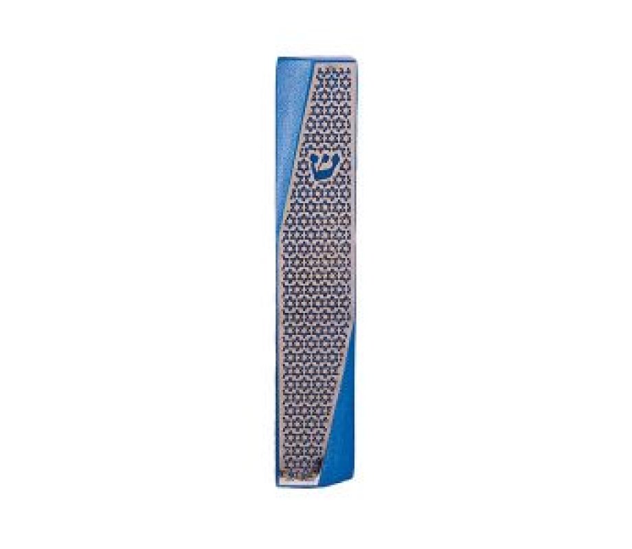 Yair Emanuel Mezuzah Case, Geometric Style and Stars of David - Choice of Colors