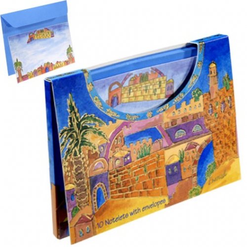 Yair Emanuel Notelets and Matching Envelopes in Folder - Golden Jerusalem
