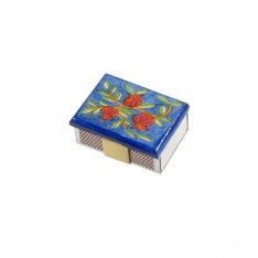 Yair Emanuel Painted Wood Matchbox Holder - Red Pomegranate