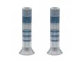 Yair Emanuel Pillar Candlesticks with Full Decorative Rings  Choice of Colors