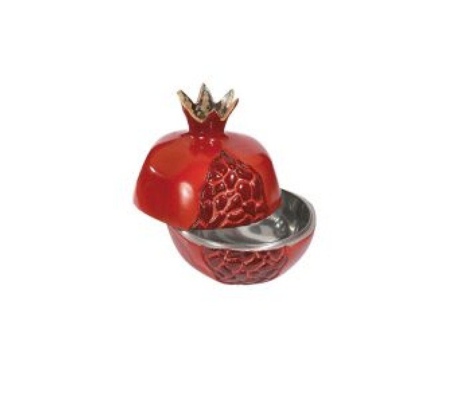 Yair Emanuel Pomegranate Shaped Honey Dish, Small - Red
