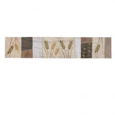 Yair Emanuel Silk Table Runner - Golden Wheat Design