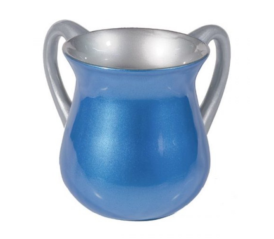 Yair Emanuel Small Aluminum Classic Netilat Yadayim Wash Cup - Blue