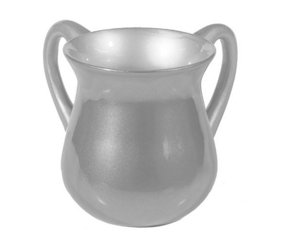 Yair Emanuel Small Aluminum Classic Netilat Yadayim Wash Cup - Silver