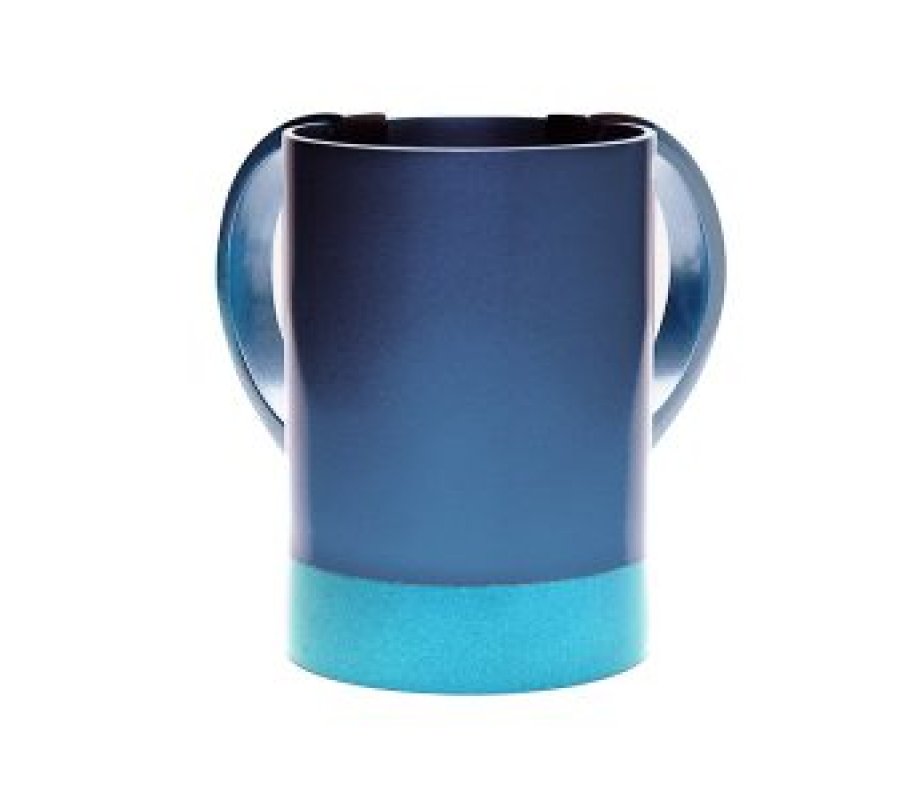 Yair Emanuel Small Netilat Yadayim Wash Cup, Two Tone – Blue and Turquoise