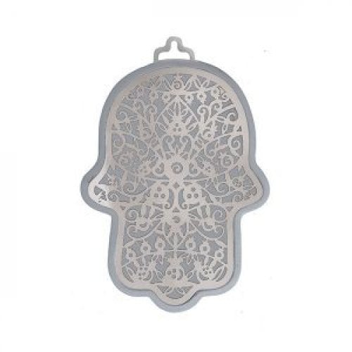 Yair Emanuel Small Wall Hamsa, Delicate Pomegranate Overlay - Choice of Colors