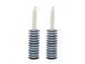 Yair Emanuel, Stacked Disc Style Candlesticks - Blue