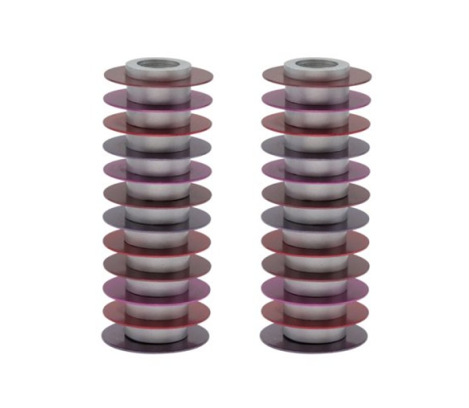 Yair Emanuel, Stacked Disc Style Candlesticks - Maroon