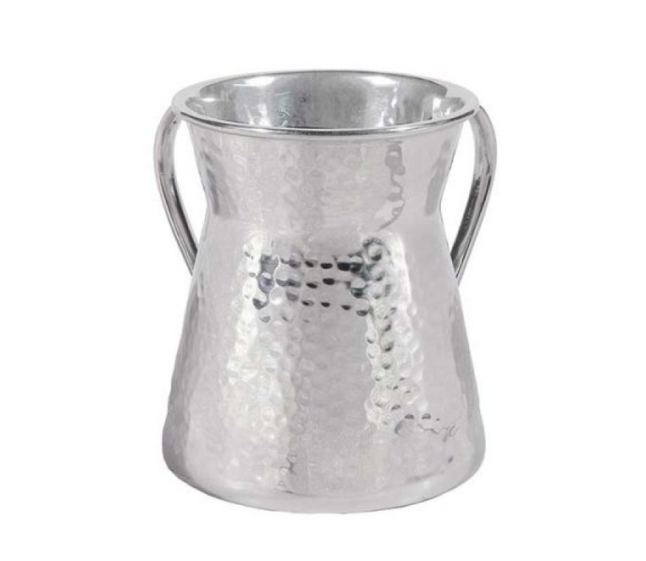 Yair Emanuel Stainless Steel Netilat Yadayim Wash Cup - Hammered Finish
